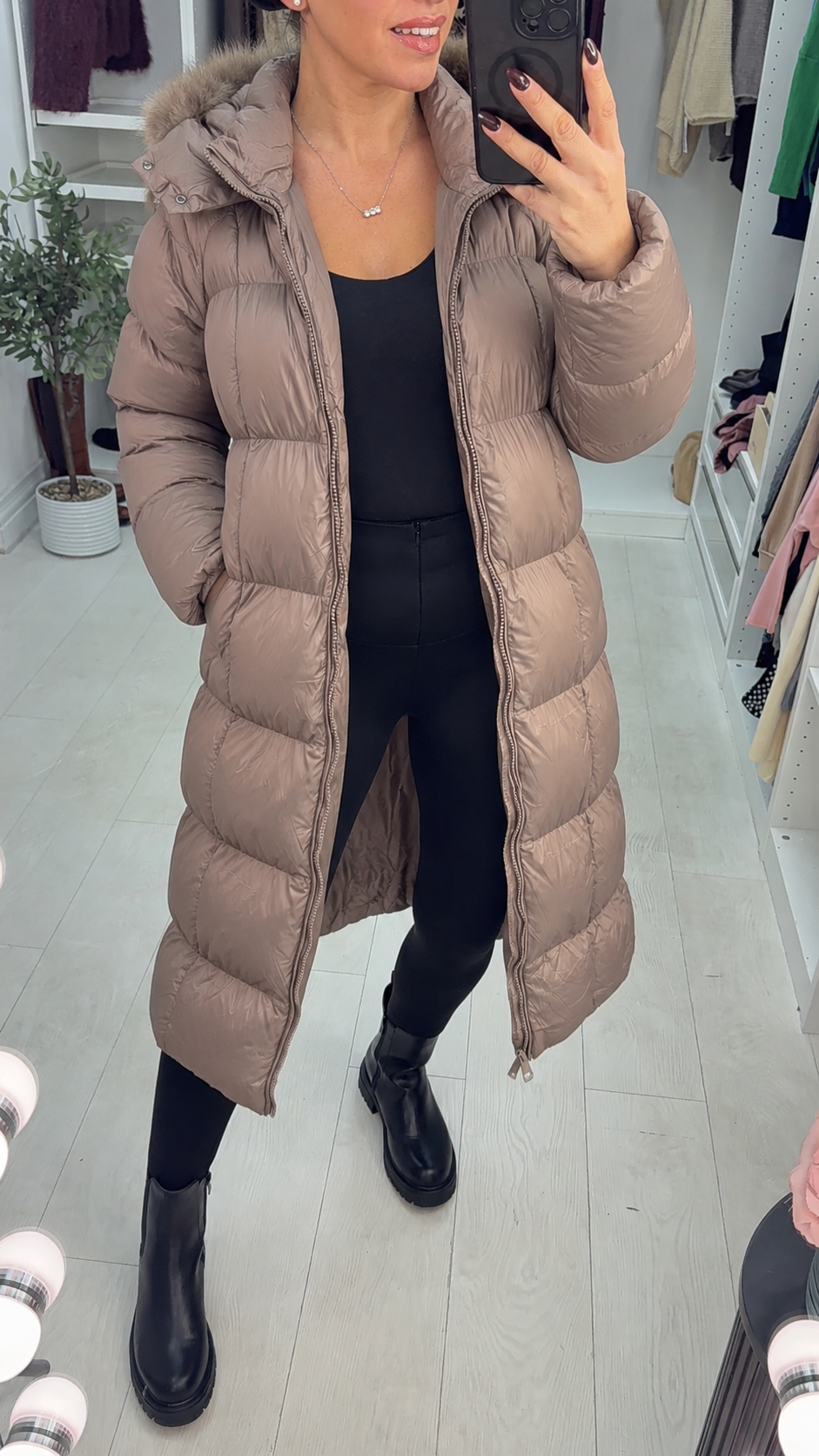 Lilla Faux Fur Hooded Padded Coat