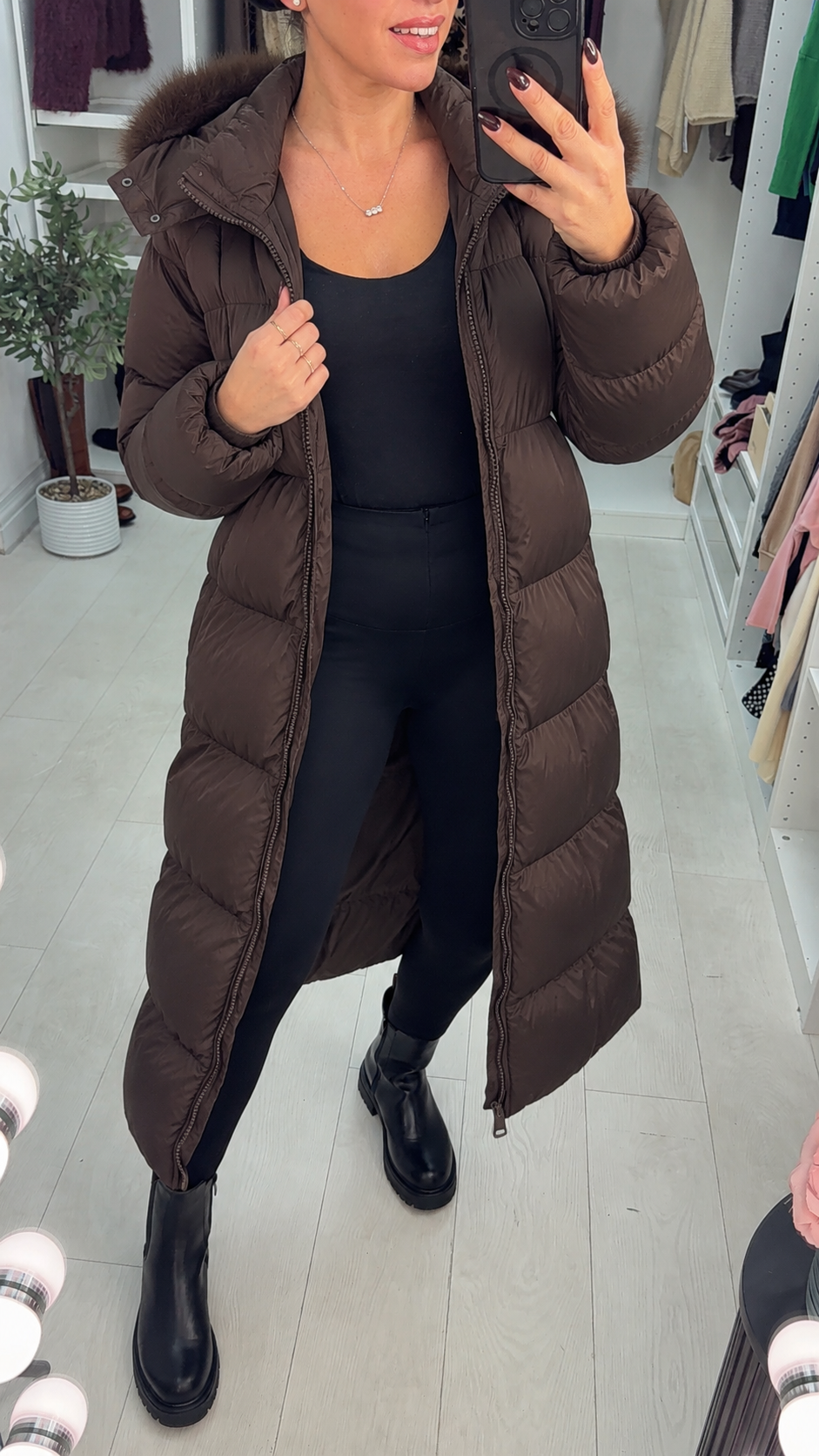 Lilla Faux Fur Hooded Padded Coat