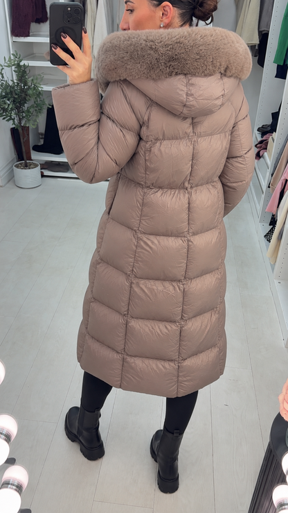 Lilla Faux Fur Hooded Padded Coat