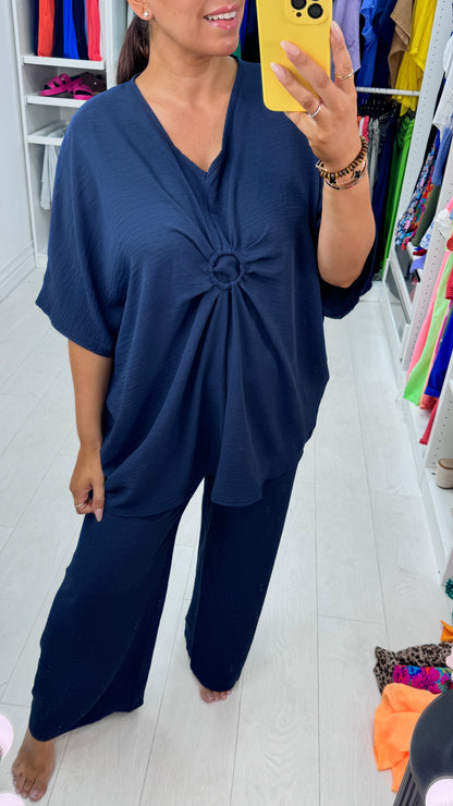 Azalea Circle Ruched Plain Co-ord Set