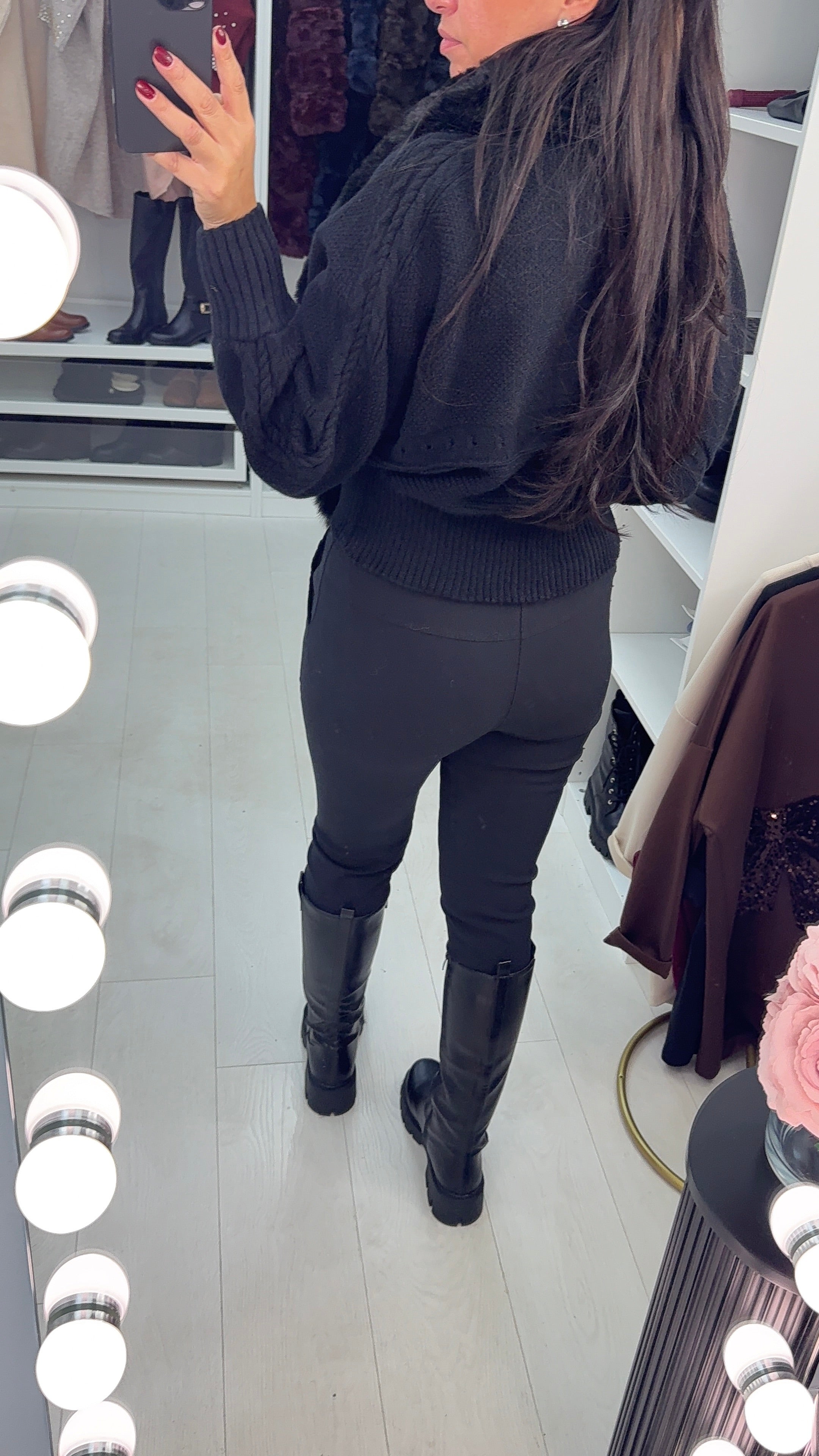 Elisa Faux Fur Open Front Cardigan