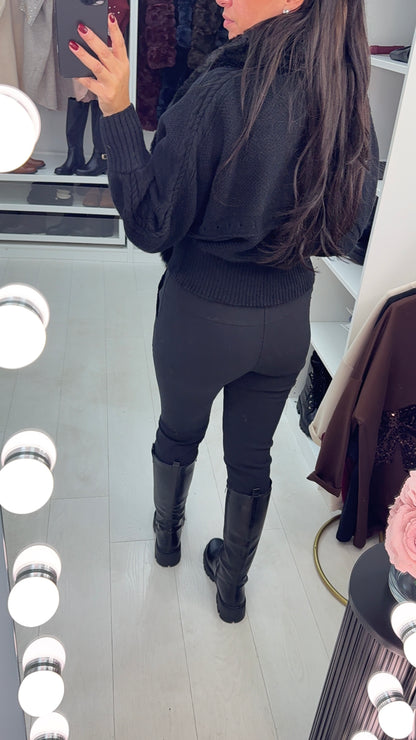 Elisa Faux Fur Open Front Cardigan