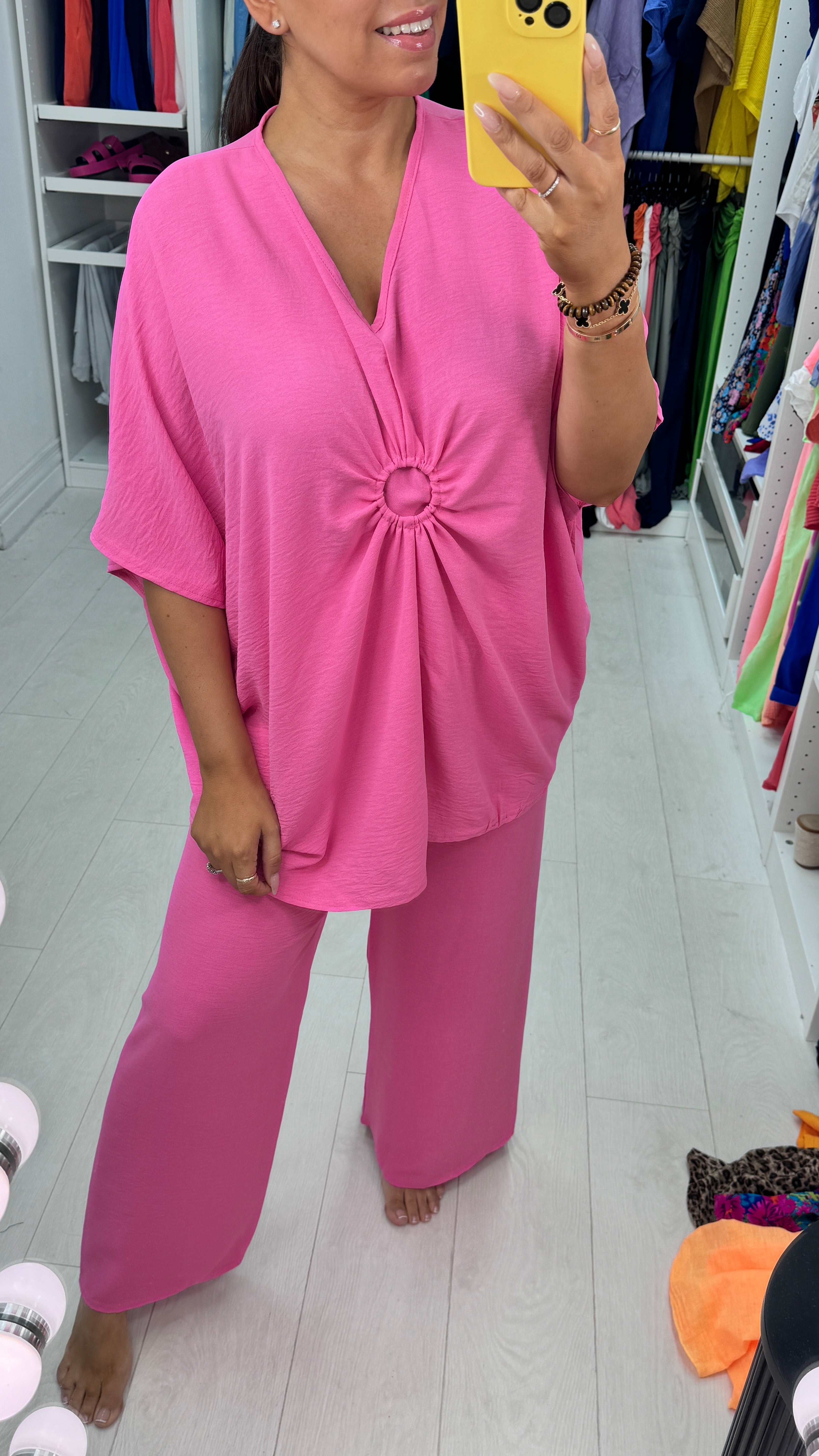 Azalea Circle Ruched Plain Co-ord Set