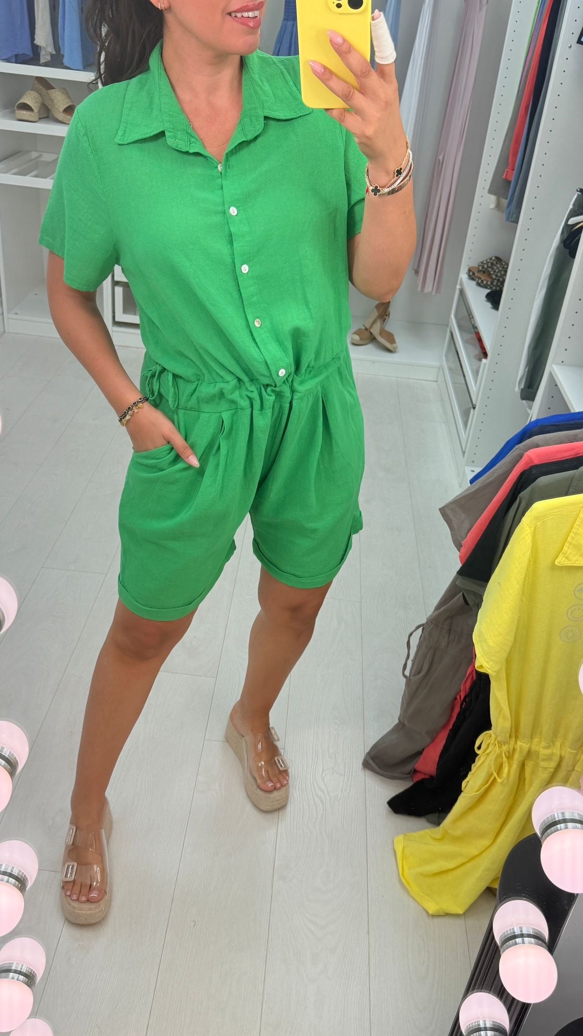 Amelie Plain Adjustable Tie Side Playsuit