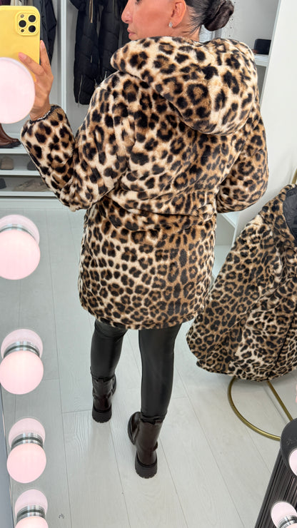 Robertina Reversible Leopard Print Coat