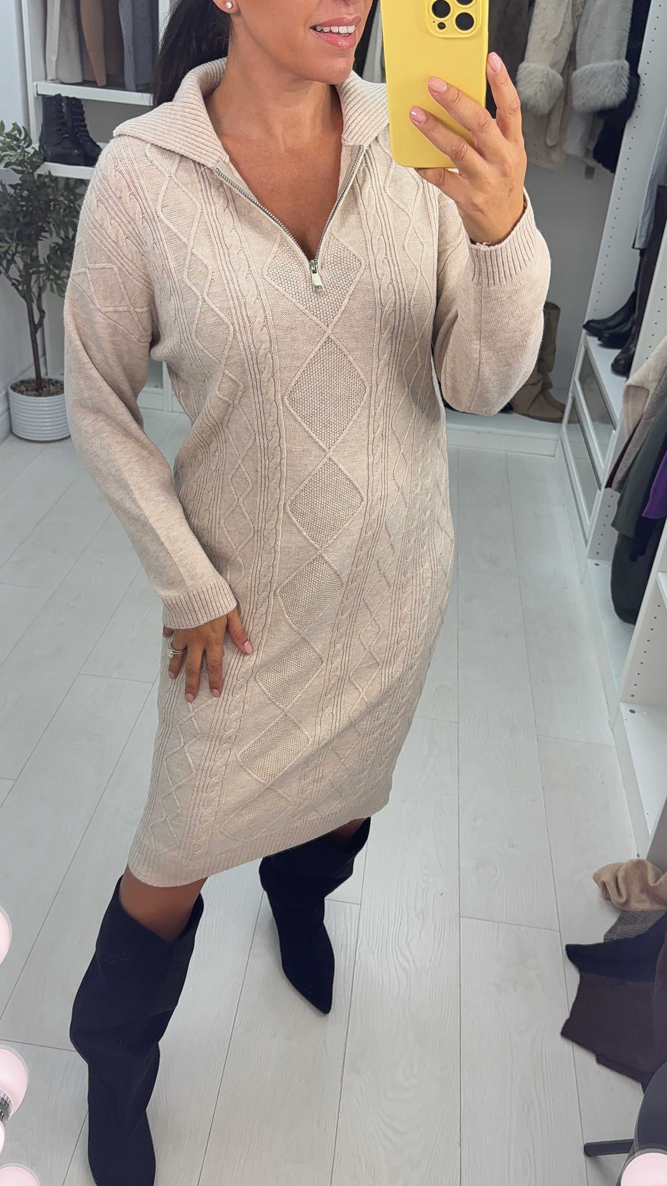 Merlo Zip Front Knitted Dress