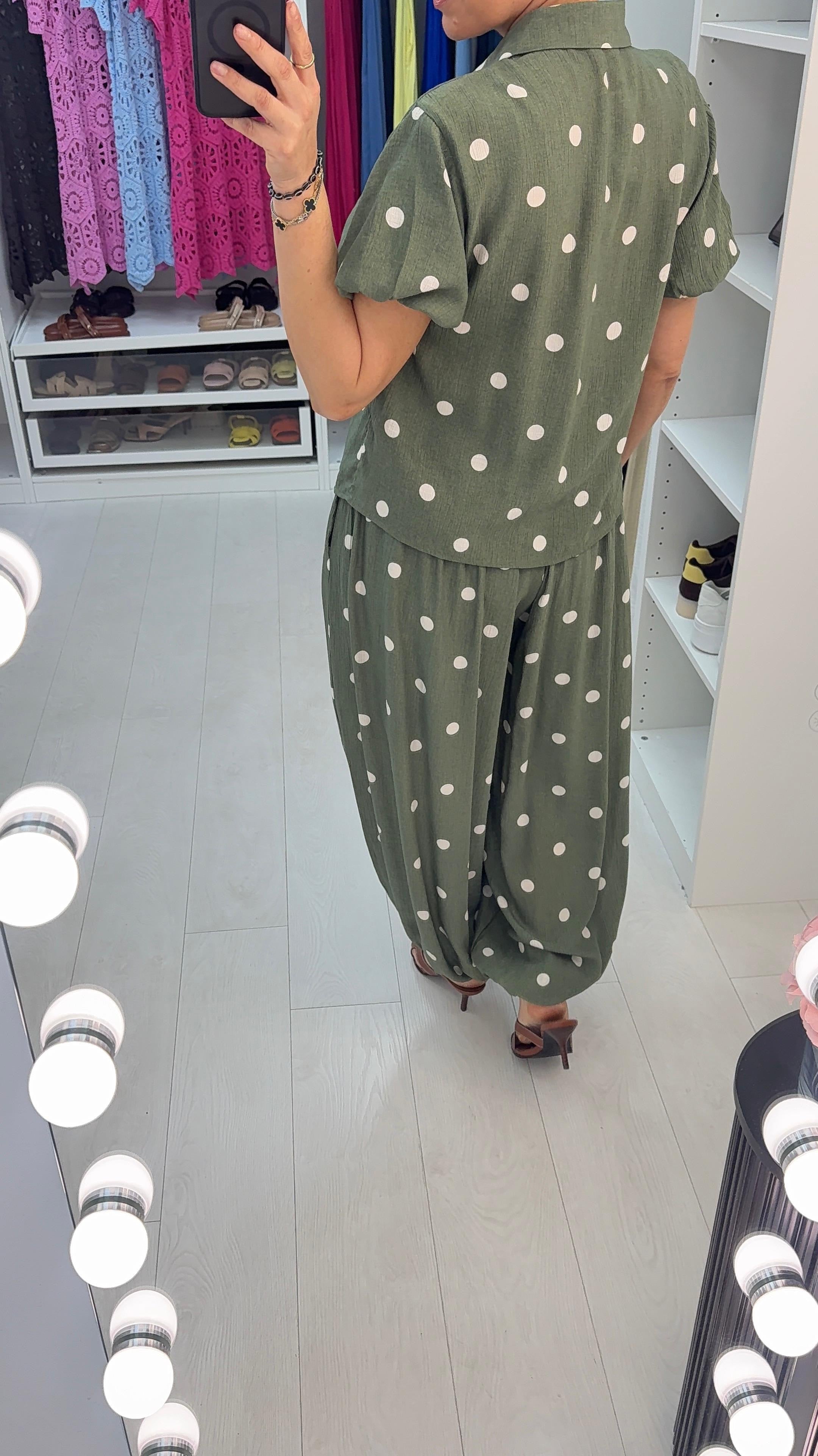 Kath Polka Dot shirt & Balloon Trouser Co-Ord Set