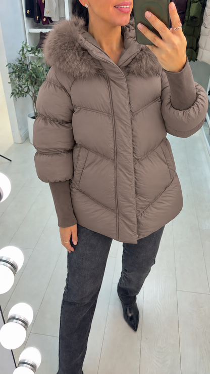 Aliyah Padded Faux Fur Hooded Coat