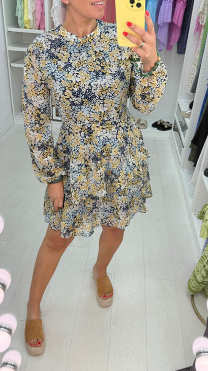 Kelby Floral Frill Tiered Floaty Swing Dress