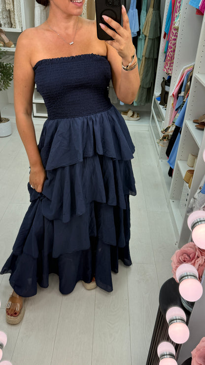 Dovina Strappy Maxi Ruffle Dress