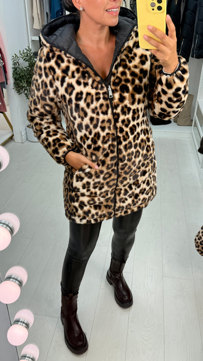 Robertina Reversible Leopard Print Coat