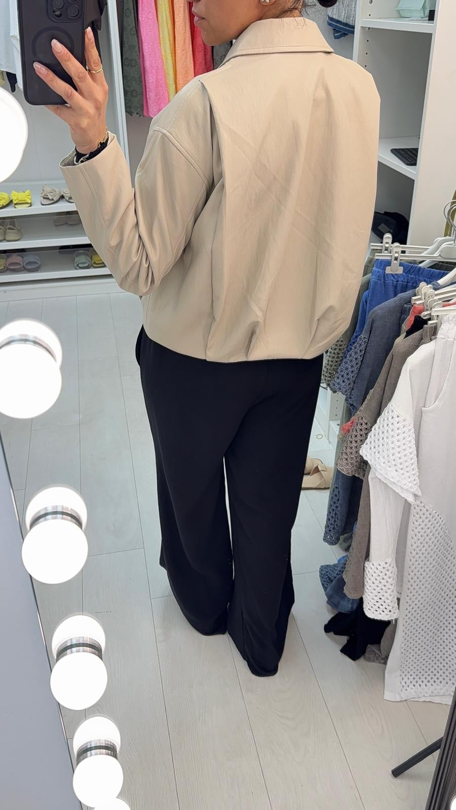 Kool Faux Leather Zip Front Jacket