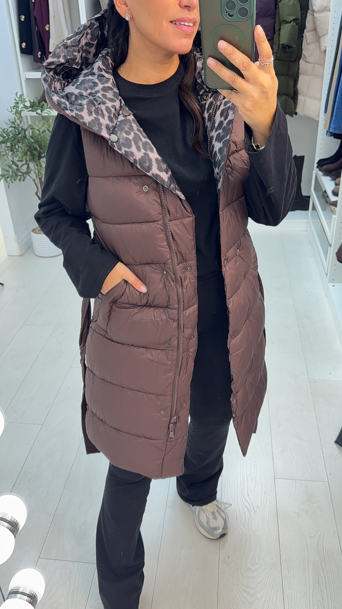 Aston Reversible Quilted Leopard Gilet