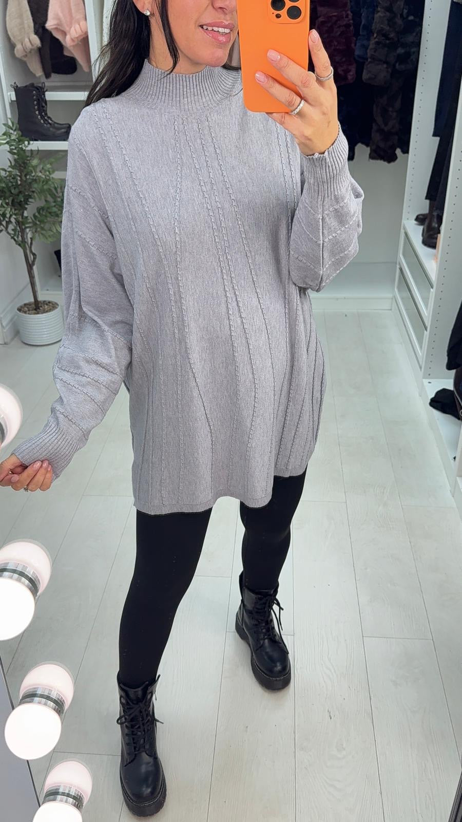 Ayeza Plain Asymmetric Loose Fit Jumper