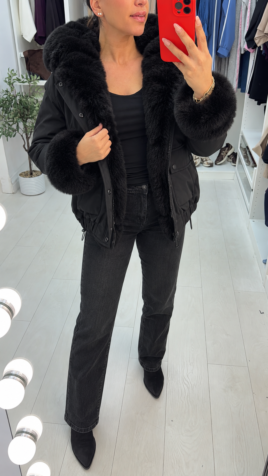 Marena Faux Fur Detailed Hooded Coat