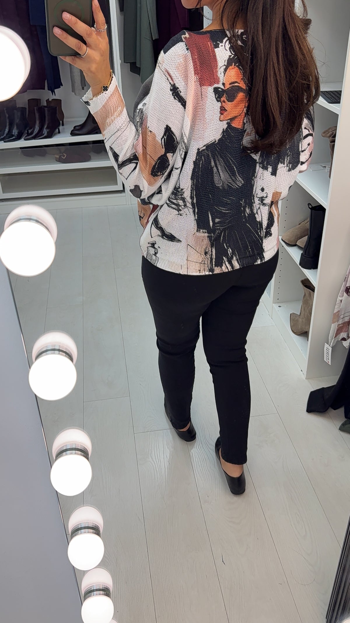 Candella Paris Print Batwing Top
