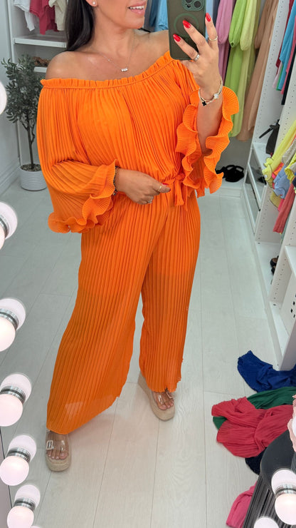 Donella Frill Sleeve Pleat Jumpsuit