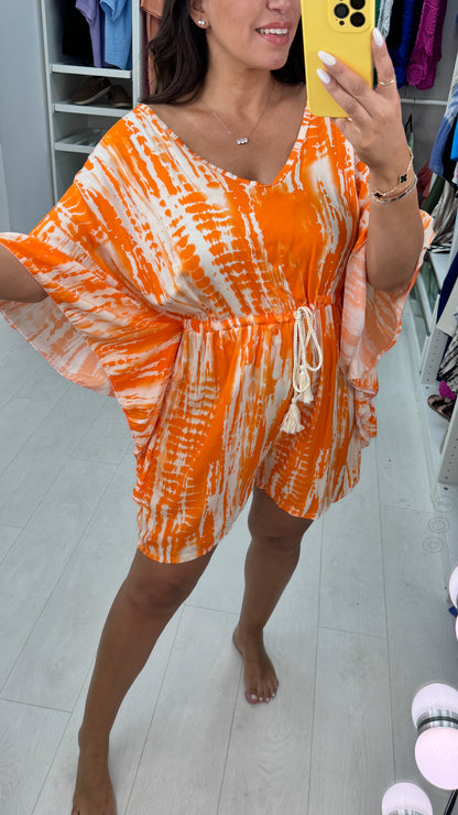 Jenni Batwing Sleeve Abstract Playsuit