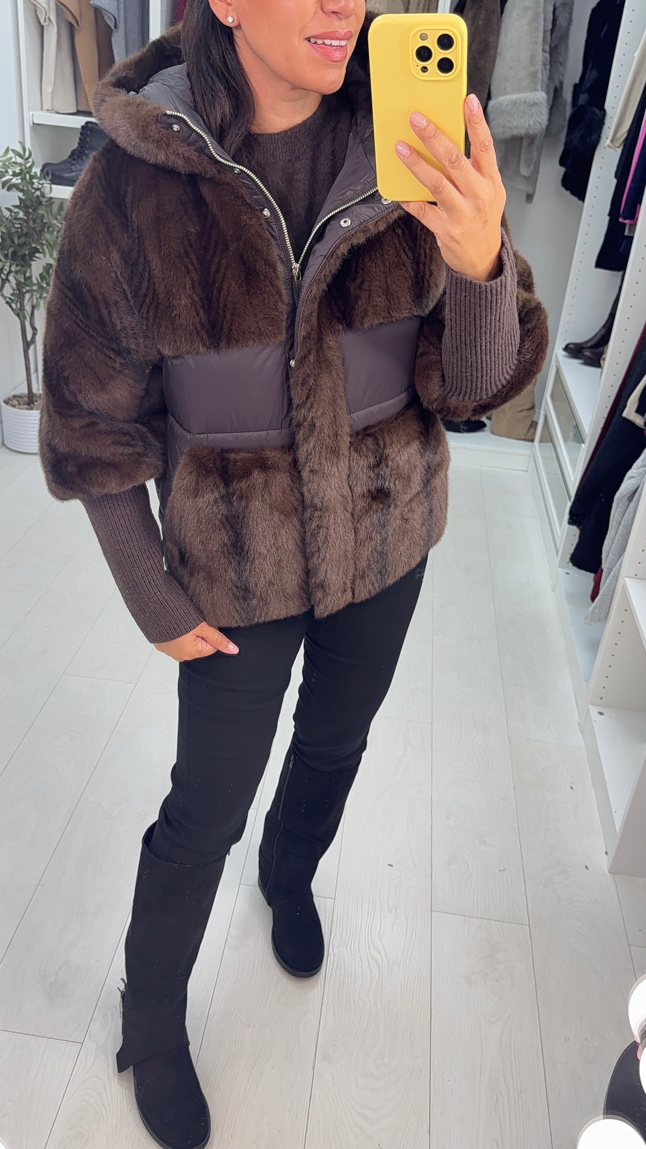 Carole Faux Fur Hooded Jacket