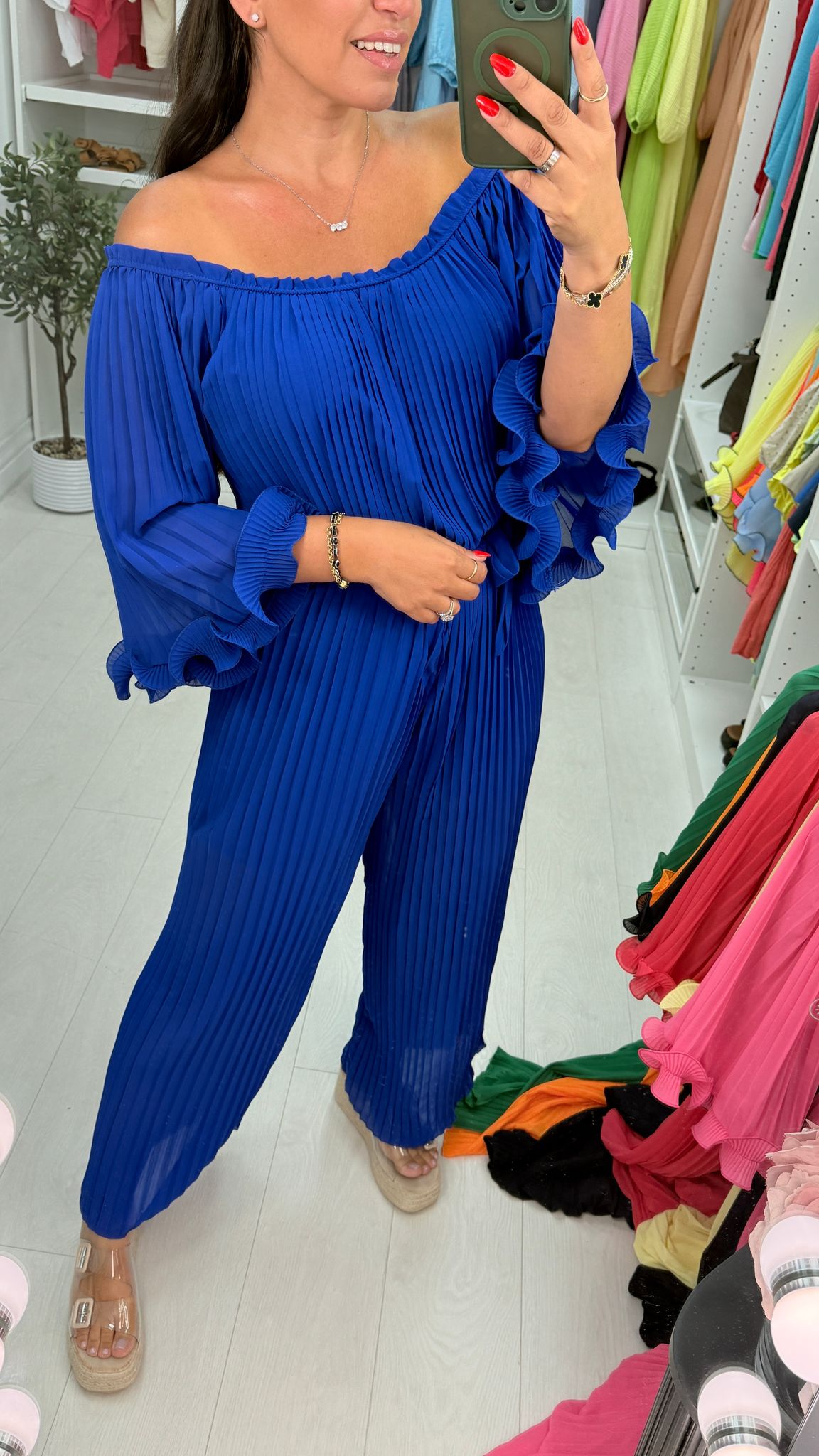 Donella Frill Sleeve Pleat Jumpsuit