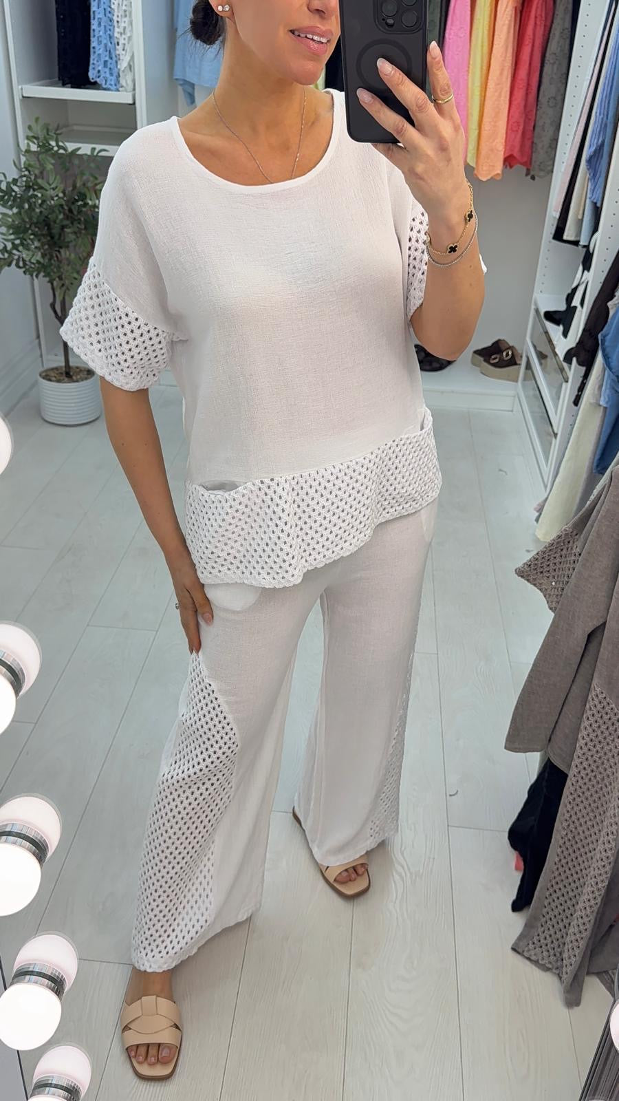 Jillia Crochet Hem Loose Fit Co-Ord Set