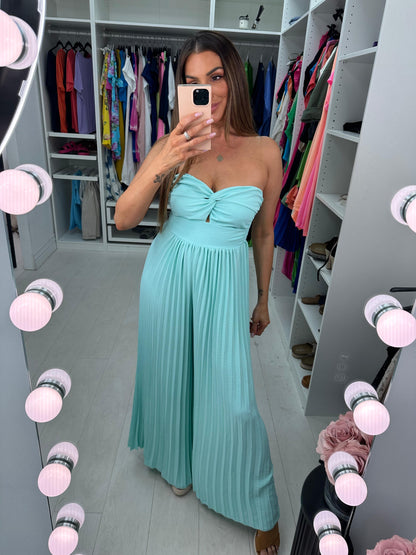 Agostina Pleated Jumpsuit With Padded Bust