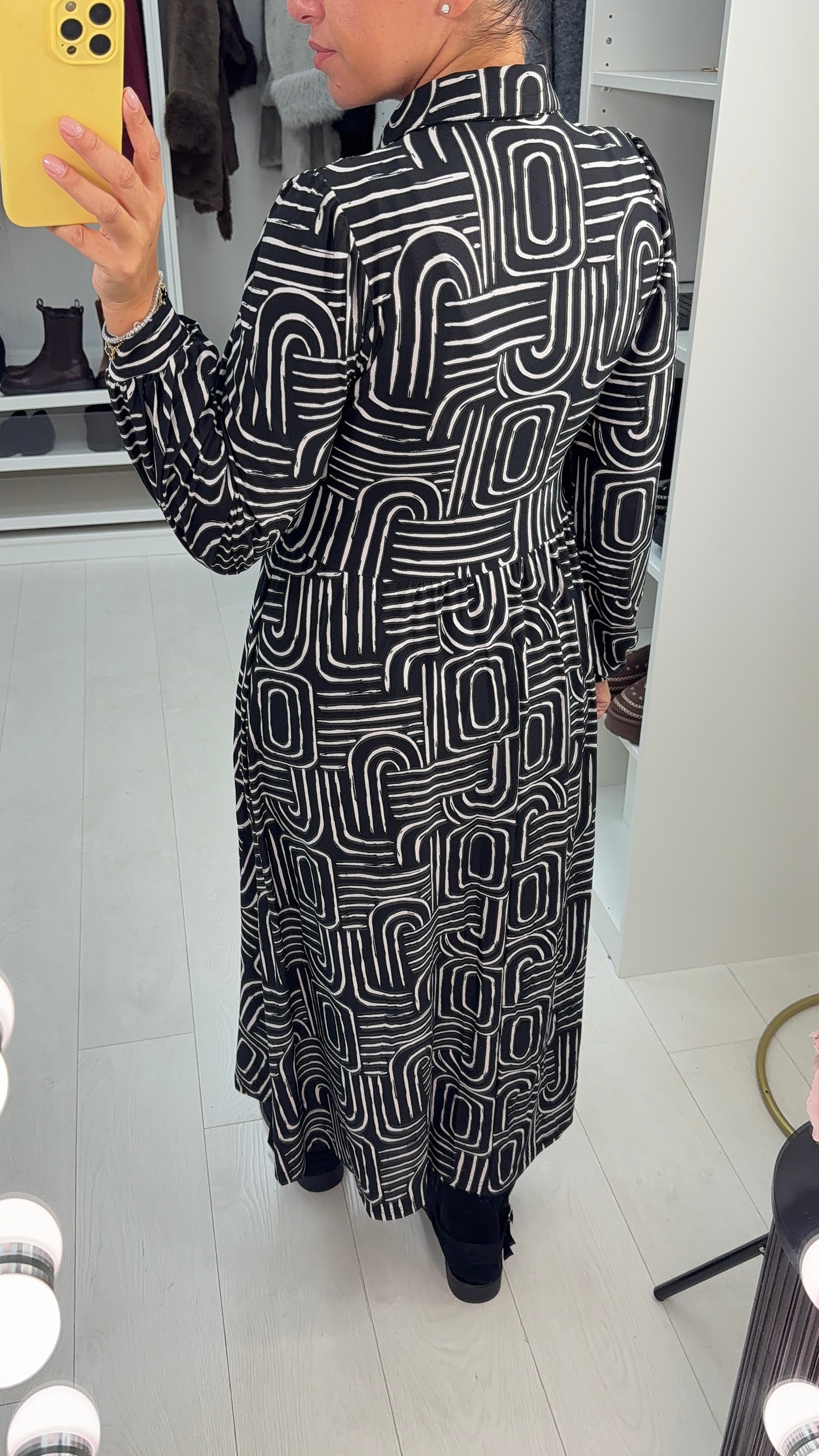 Galia Abstract Print Shirred Magic Maxi Dress