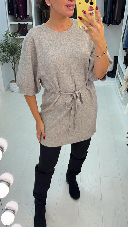 Abbie Plain Drawstring Waist Jumper Dress