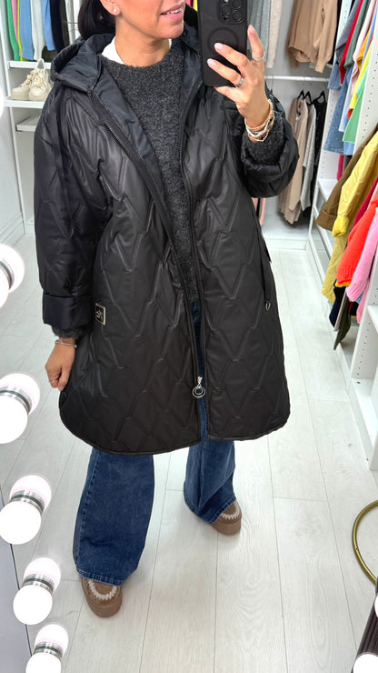 Trina Plain Lightweight Hooded Oversized Jacket