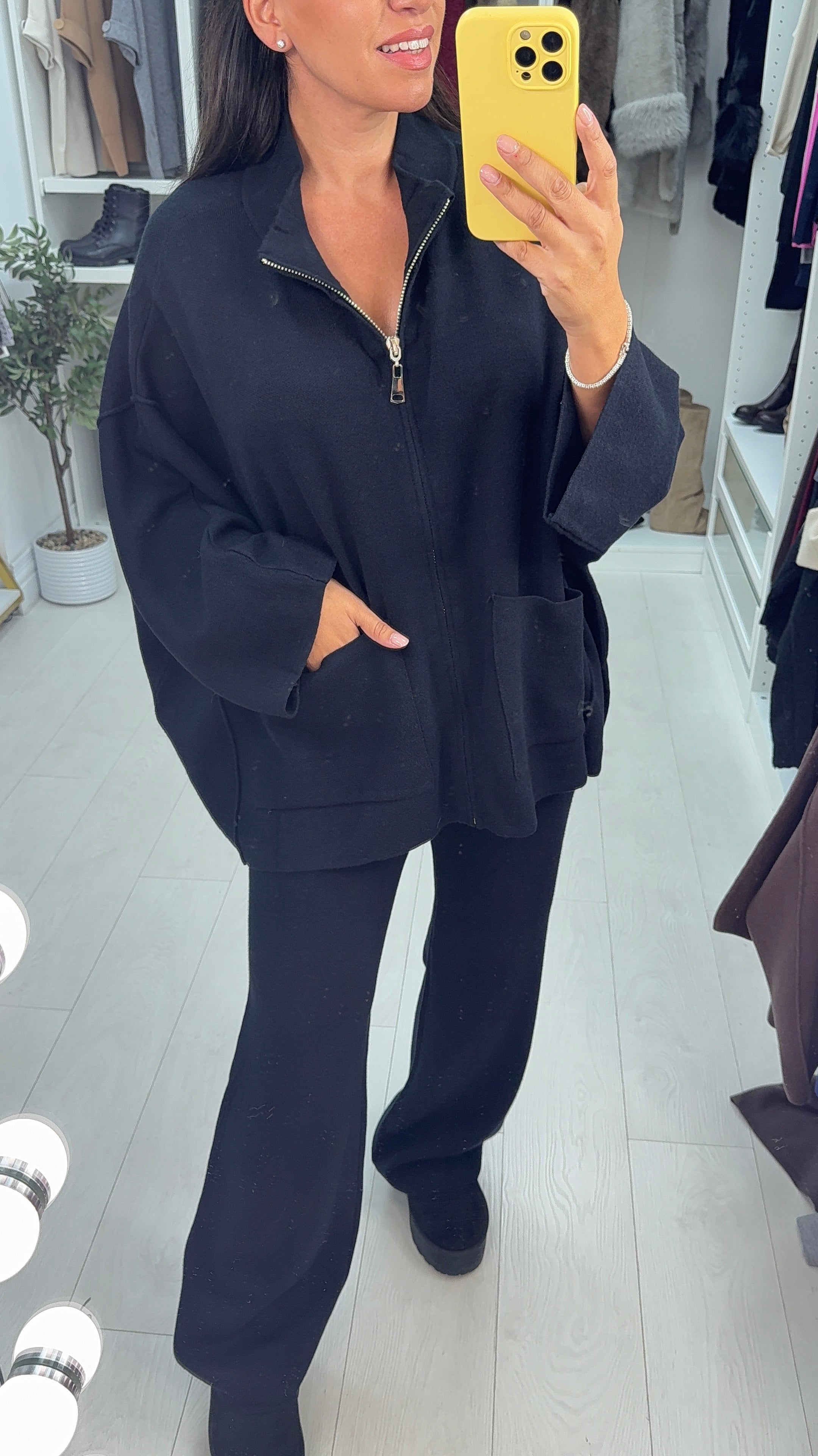 Tinslee Plain Loose Fit Knitted Co-Ord Set