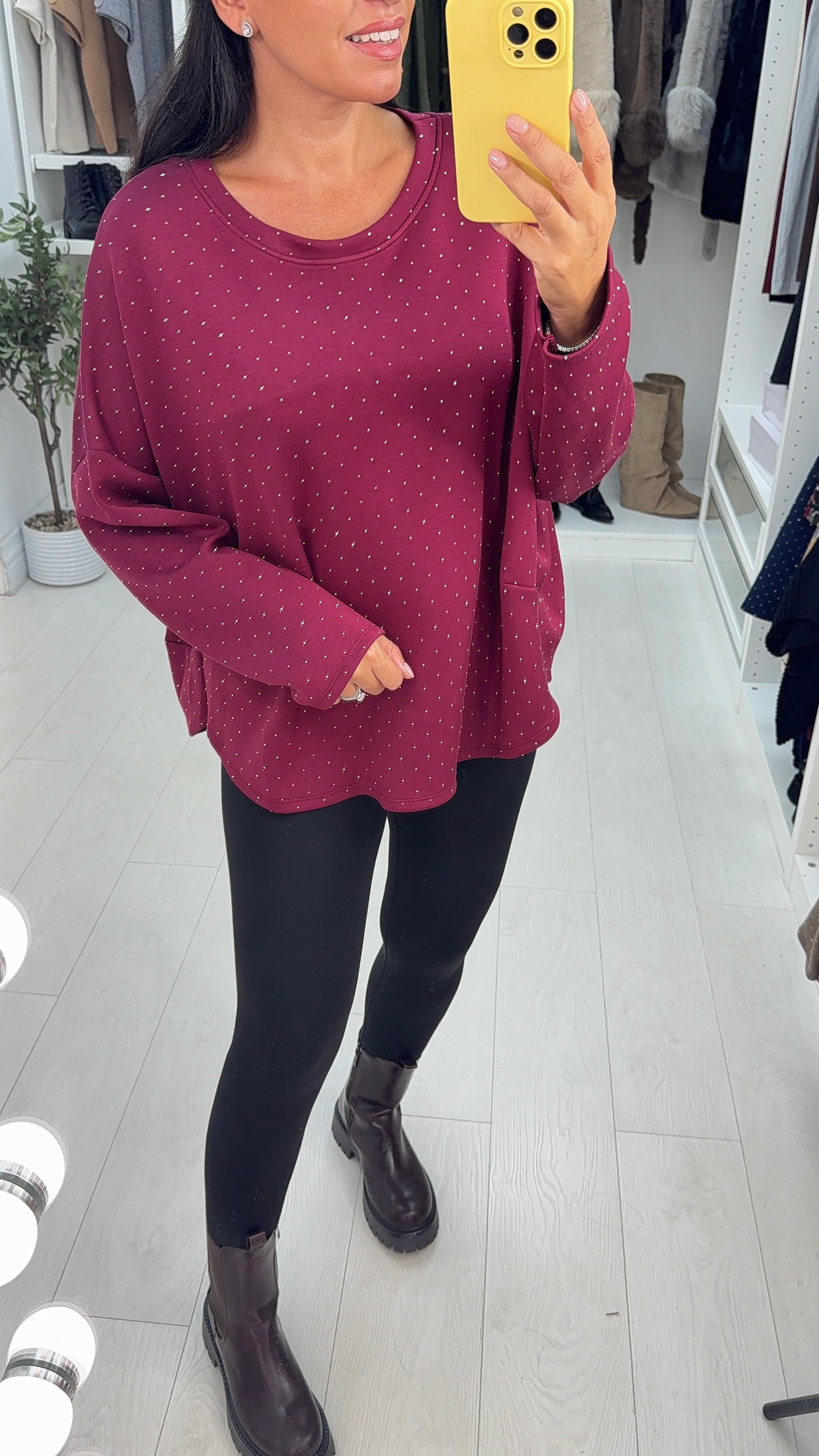 Zulema Diamante Detailed Loose Fit Sweatshirt