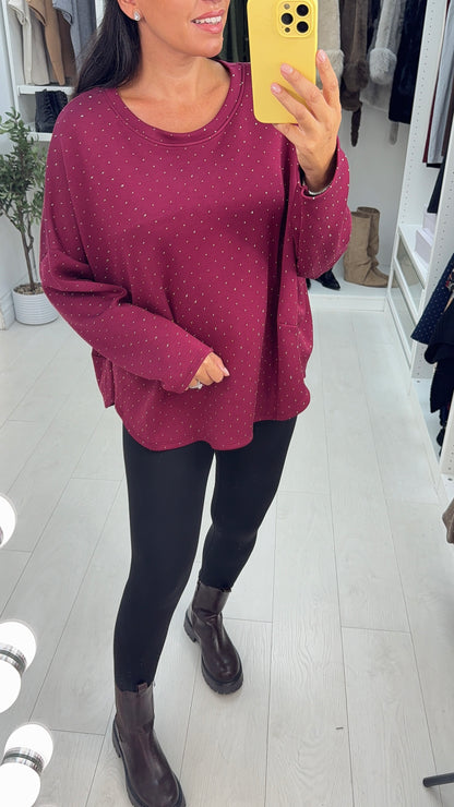 Zulema Diamante Detailed Loose Fit Sweatshirt