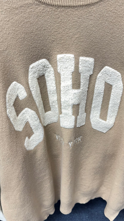 Naomi Boucle 'SOHO' Slogan Crew Neck Jumper