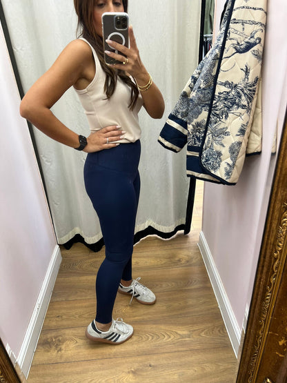 Avalee Navy Plain Soft Stretch Leggings