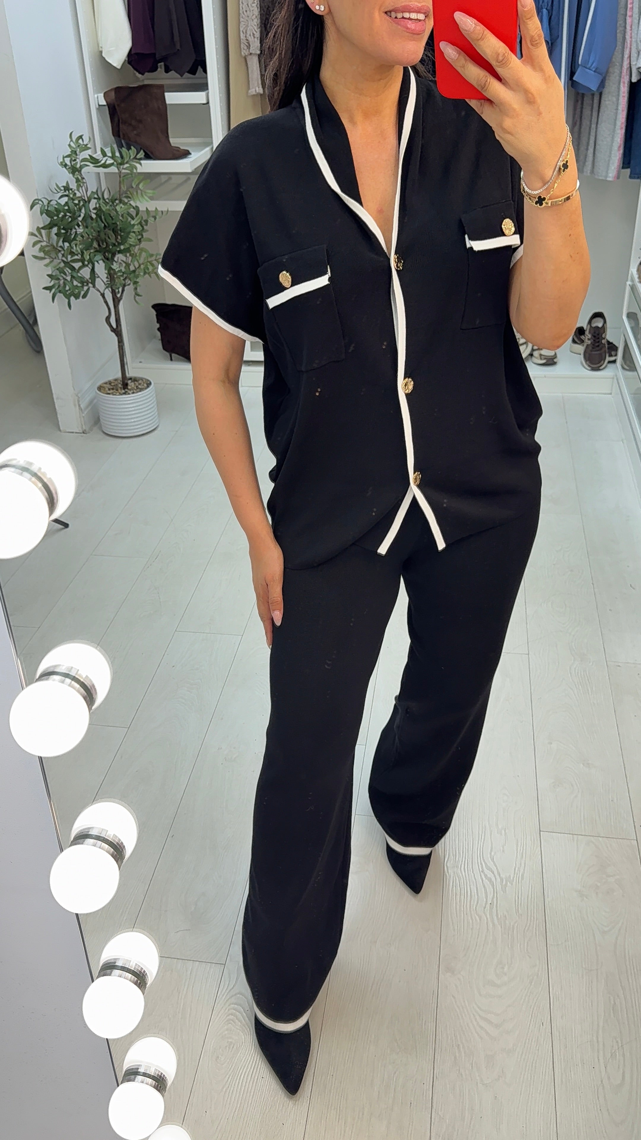 Renice Colour Block Hem V Neck Co-Ord Set