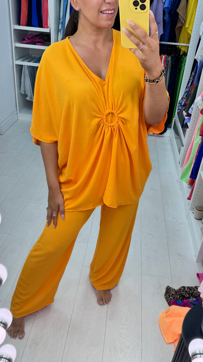 Azalea Circle Ruched Plain Co-ord Set