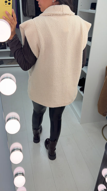 Wendie Open Front Teddy Gilet