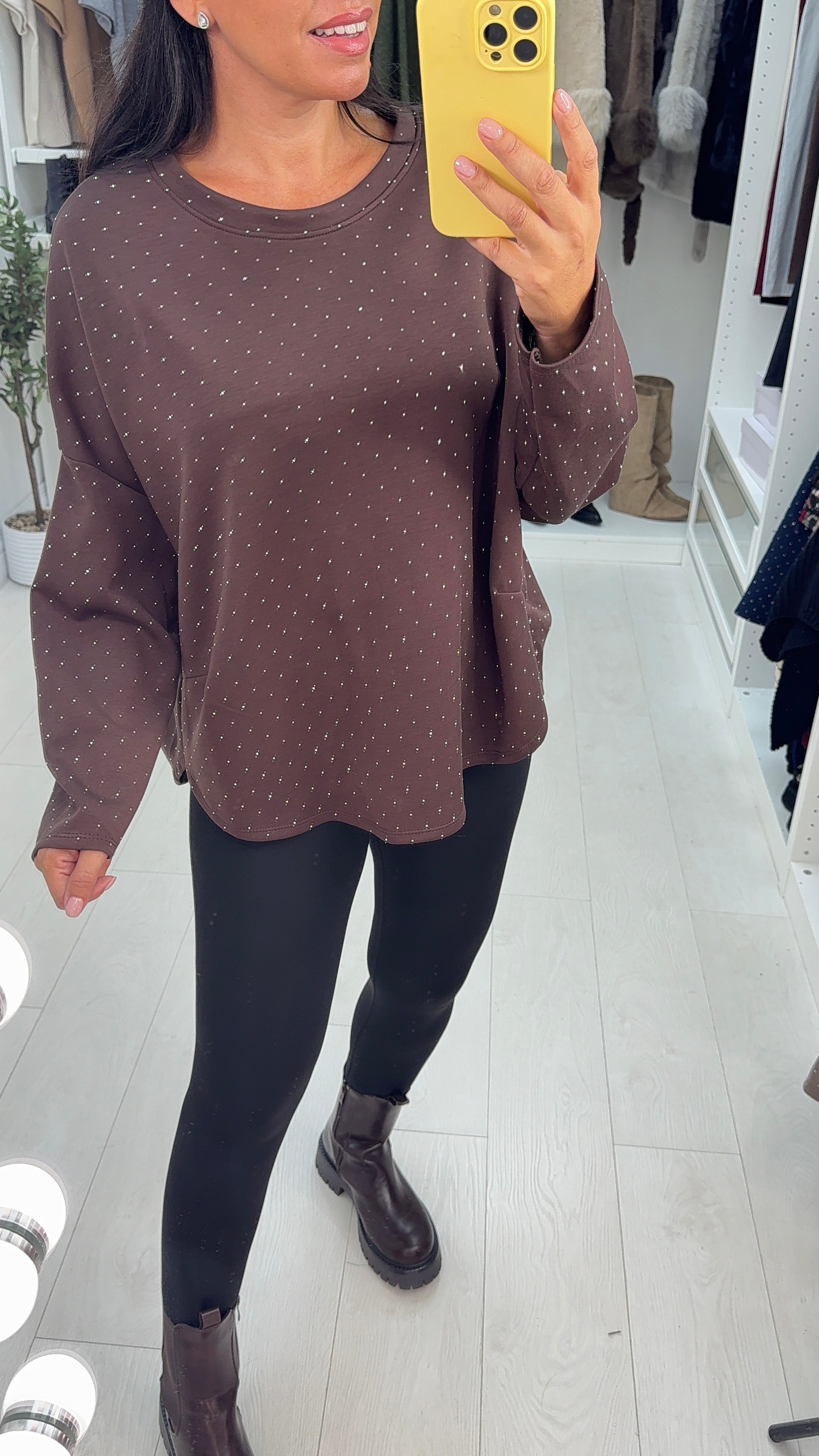 Zulema Diamante Detailed Loose Fit Sweatshirt