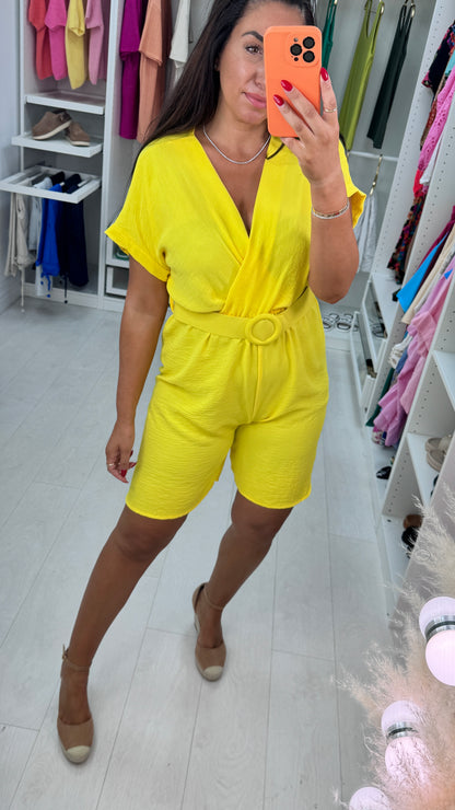 Haleigh Plain Belted Playsuit