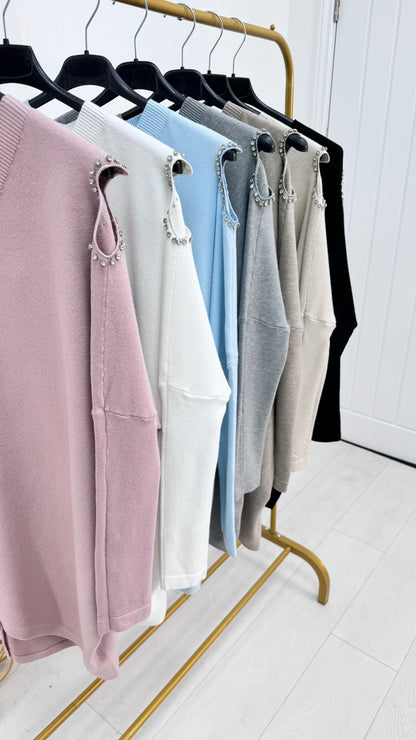 Lydia Diamond Heart Cold Shoulder Jumper