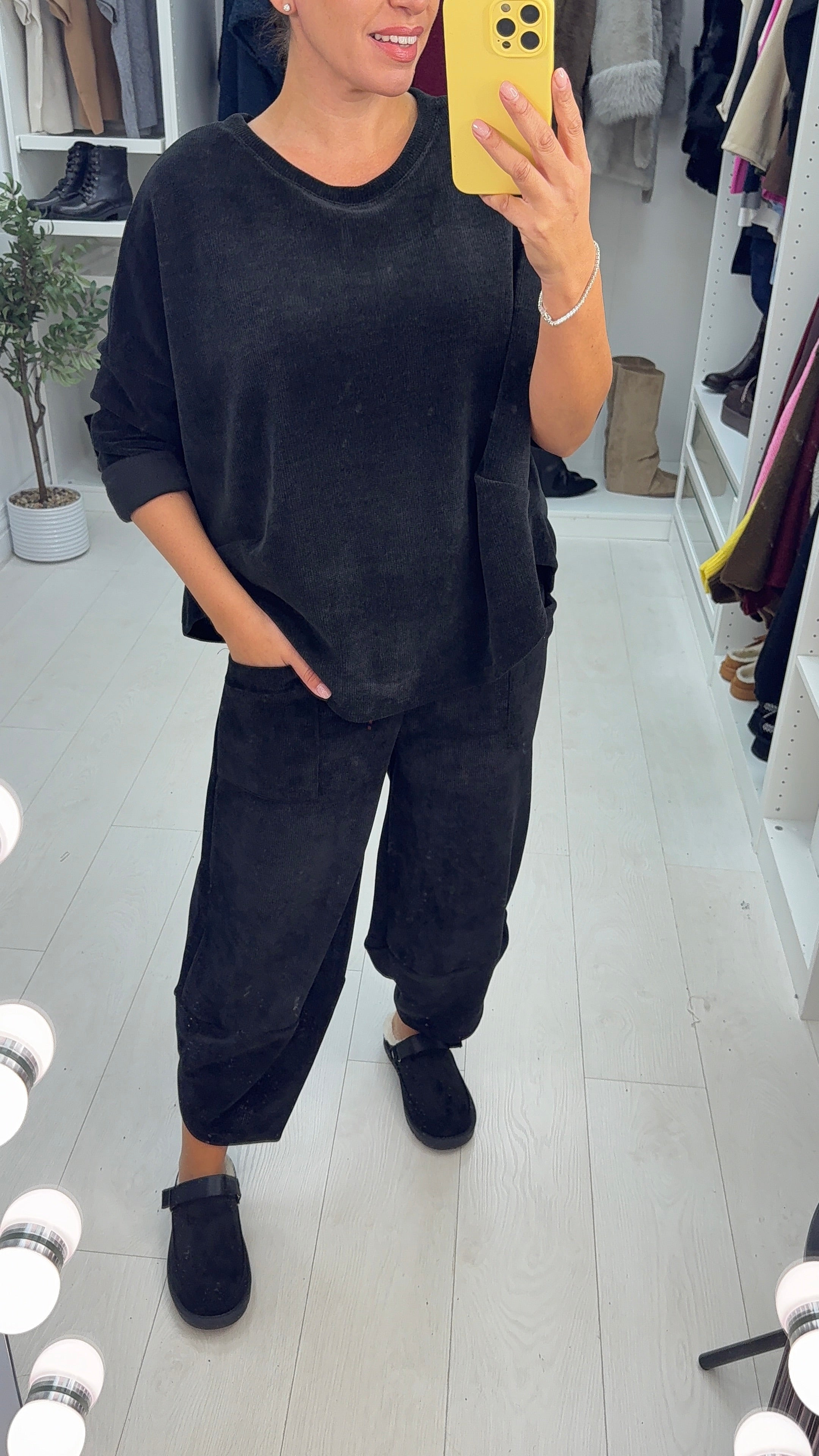 Zella Plain Corduroy Loose Fit Co-Ord Set