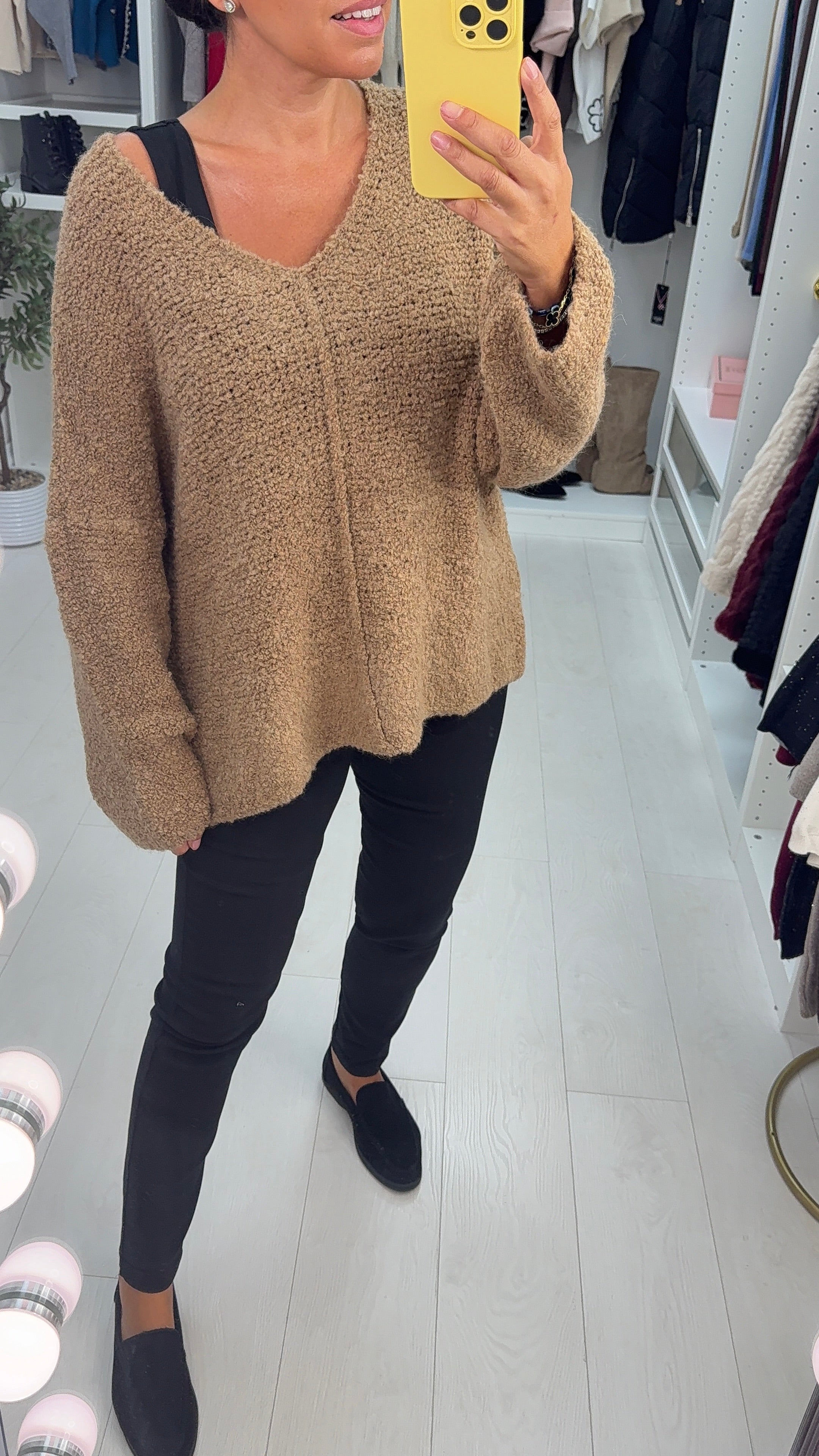 Katie Boucle Super Soft V Neck Jumper