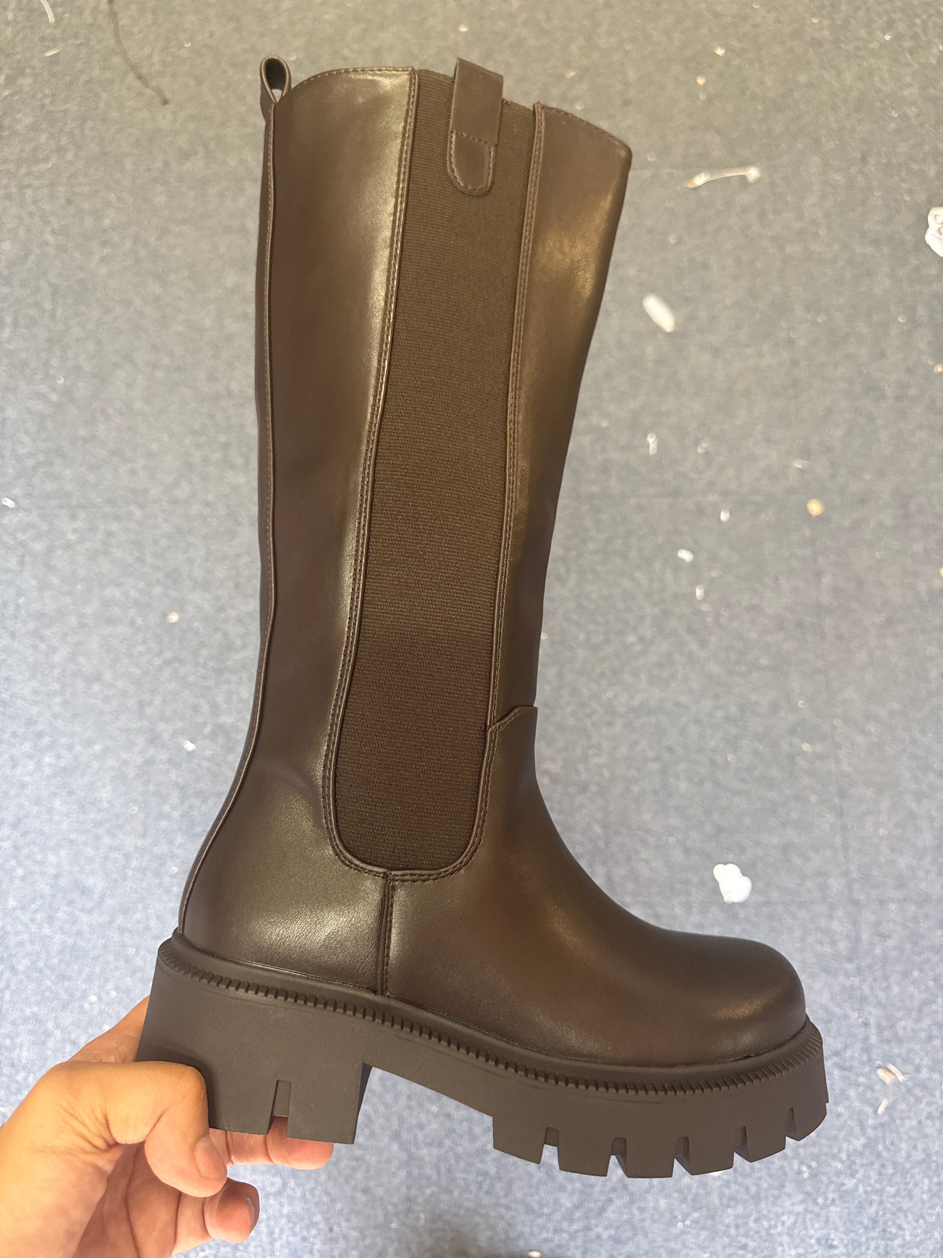 Gilly Faux Leather Knee High Boots