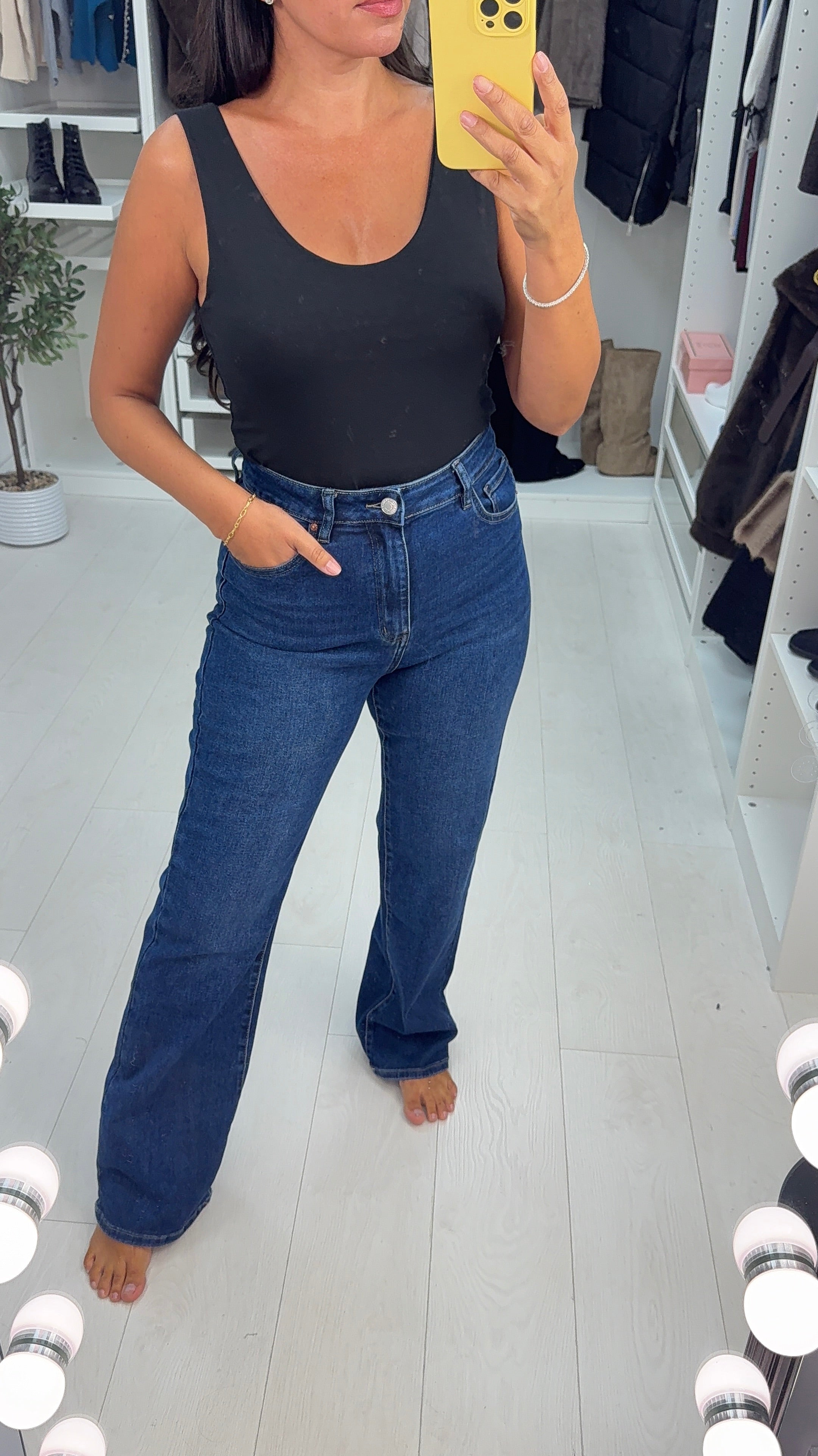 Mallie High Waisted Dark Denim Jeans