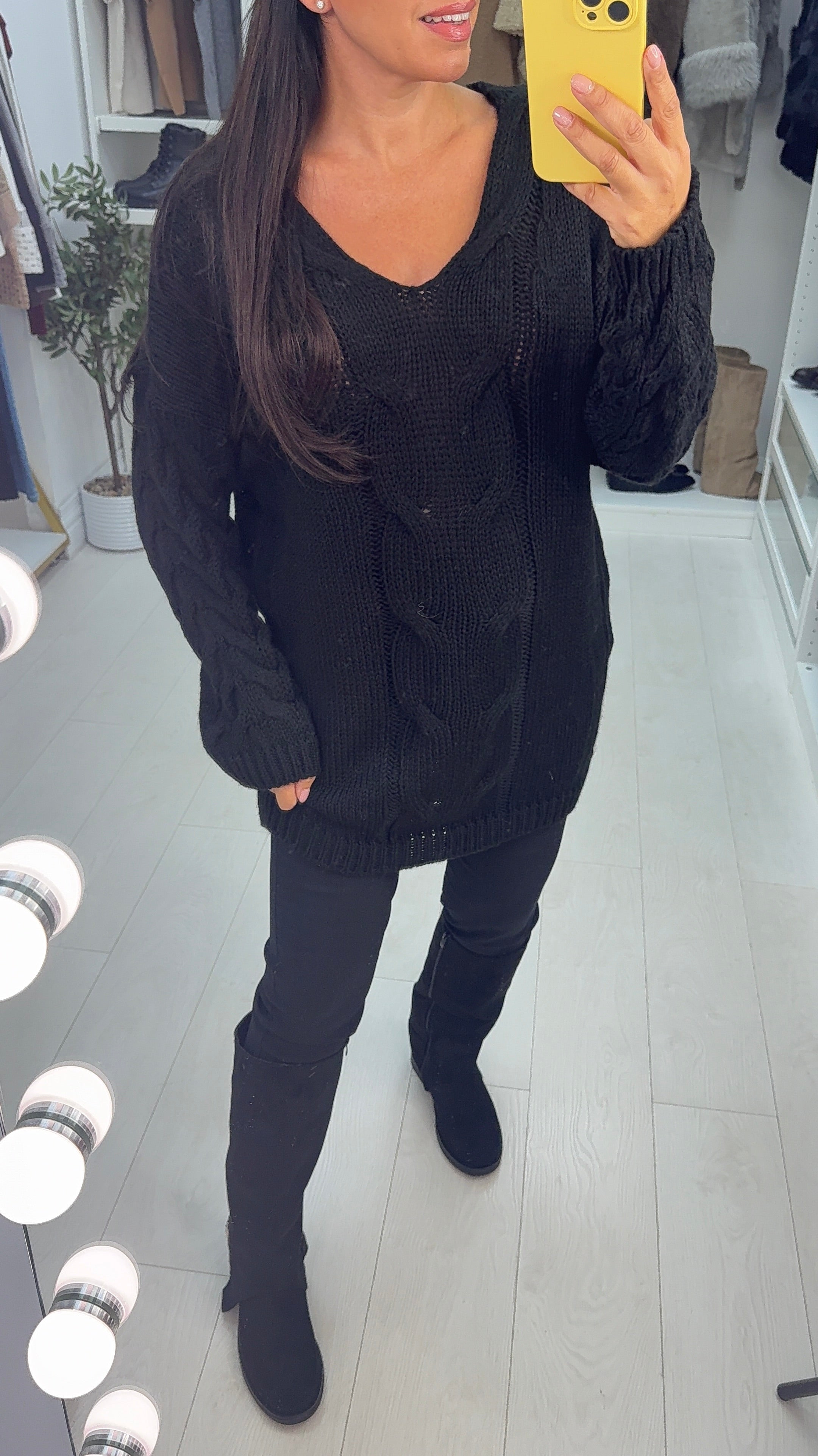 Luciana Plain Chunky Cable Knit Jumper