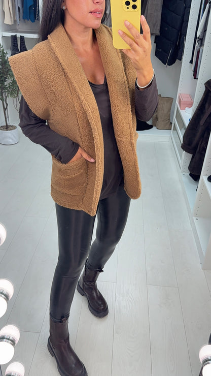 Wendie Open Front Teddy Gilet