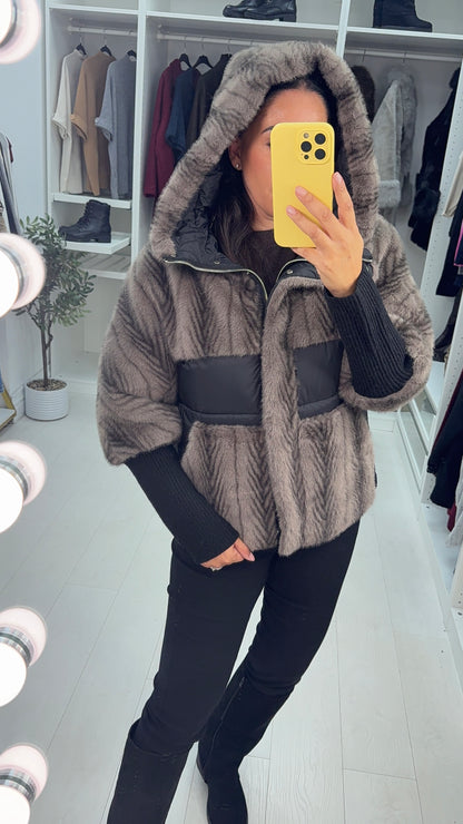 Carole Faux Fur Hooded Jacket