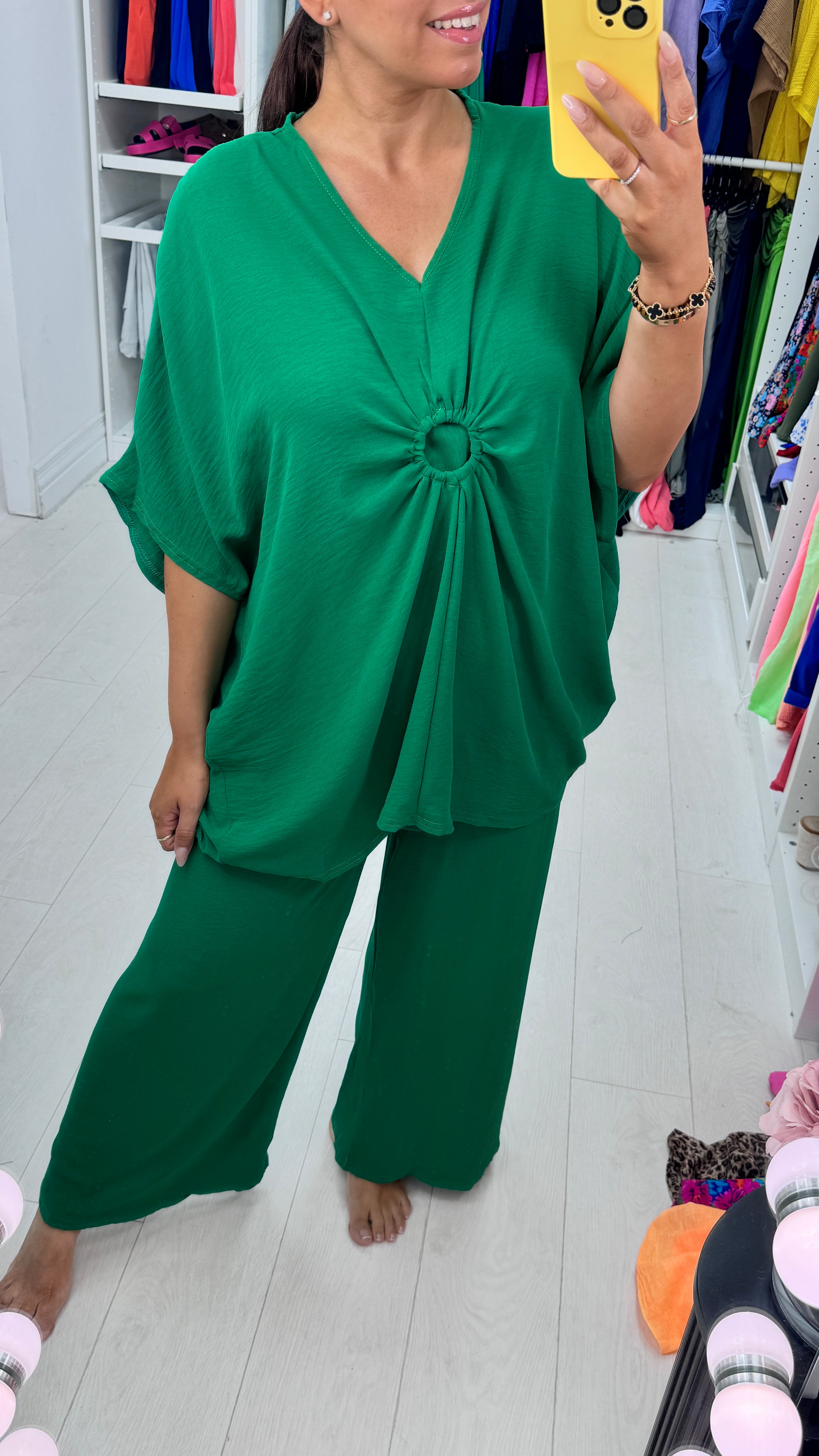 Azalea Circle Ruched Plain Co-ord Set