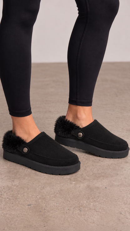 Gracie Faux Fur Detailed Clogs