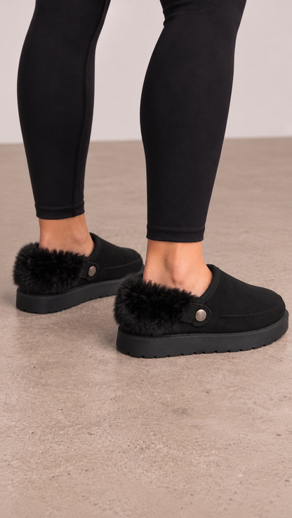 Gracie Faux Fur Detailed Clogs